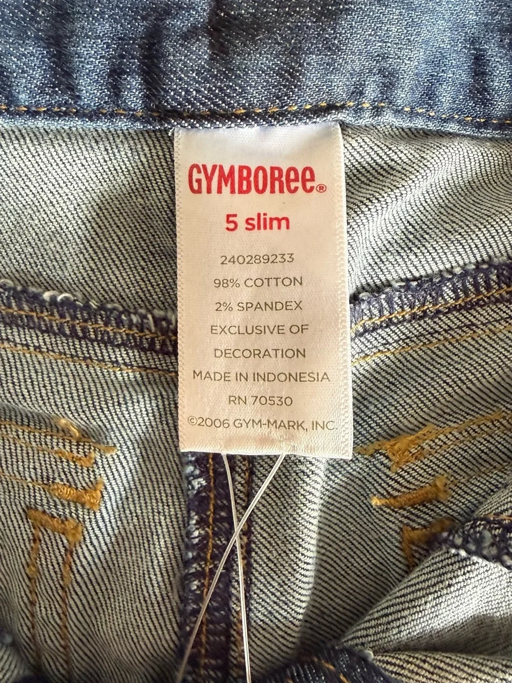 Gymboree Girls' Dark Blue Embroidered Flared Jeans Size 5 Slim